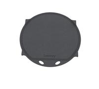 LUNA WAY CAST IRON - Piastra in Ghisa Doppia Smaltatura Black | Tonda Ø30,2 cm | Per Barbecue Camino Braciere Fornelli e Fuovo vivo | Piedini Regolabili | Compatibile con Weber e similari