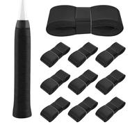 Lunaanda 10 Pezzi Nastro Grip per Racchetta, Overgrip Padel, Overgrip per Racchetta da Tennis, Nastro per Impugnatura Racchetta, Overgrip Badminton, Antiscivolo, per Tennis, Badminton (Nero)