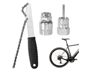 Lunaanda Kit Attrezzi Bici, Chiave a Frusta con Chiave Pacco Pignoni, Kit Catena per Smontaggio Cassetta Bici