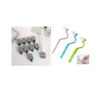 Lunaanda Set di 10 Pietre Pomice per WC con Manico e 3 Spazzole WC a Forma di S, Disincrostante Toilet Appeso Pietra Pomice Spazzole di Pulizia Rimuovi Calcare e Macchie per Bagno e Cucina