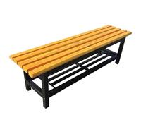 LUNAIZHUO Panca da Esterno, Panca con Portaoggetti per Spogliatoio del Bagno, Legno Massello + Acciaio, per Terrazza, Veranda Anteriore, Veranda, Parco, Cortile(Yellow,150x45x40cm/59x15x18in)