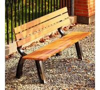 LUNAIZHUO Panchina da Giardino Vintage, Panchine da Esterno Resistenti Alle Intemperie con Schienale, Design per Terrazza, Balcone, Prato, Cortile, Parco, Scuola(Yellow,120cm/47in)