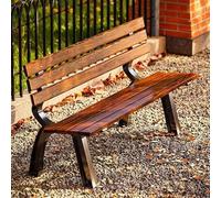 LUNAIZHUO Panchina da Giardino Vintage, Panchine da Esterno Resistenti Alle Intemperie con Schienale, Design per Terrazza, Balcone, Prato, Cortile, Parco, Scuola(Brown,150cm/59n)