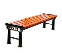 LUNAIZHUO Panchine da Esterno Resistenti Alle Intemperie, Panca da Giardino Senza Schienale, Alluminio Pressofuso + Legno, 2-3 Posti per Parchi, Cortili, Strade(Brown,120cm/47in)