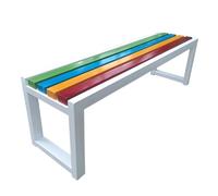 LUNAIZHUO Panchine da Esterno Resistenti Alle Intemperie, Panca da Giardino Senza Schienale, Sedia Rainbow Slats da 2-3 Posti per Parco, Prato, Spogliatoio, Veranda(White,100cm/39in)