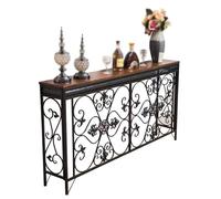 LUNAIZHUO Tavolino D'ingresso Classico, Mensola Sopra Il Termosifone, Consolle con Struttura in Metallo e MDF per Soggiorno, Corridoio, Ingresso, Cucina, Camera da Letto(Black,120cm/47in)