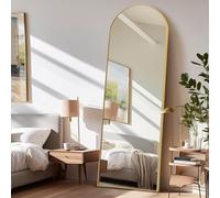LunaMirror Arco Specchio da terra parete lungo 60x165 CM grande intero specchio da parete con cornice in Oro Alluminio, da appoggiare o da appendere, per soggiorno, camera da letto, corridoio