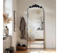 LunaMirror Filigree Specchi da terra, 146 x 44 cm, stile vintage, Sierlijke Gesneden Applicatie Retro Home Decor Specchio da parete per Woonkamer, Slaapkamer, Hal, Entree, nero