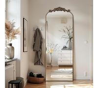 LunaMirror Filigree Specchi da terra, 146 x 44 cm, stile vintage, Sierlijke Gesneden Applicatie Retro Home Decor Specchio da parete per Woonkamer Slaapkamer Hal Entree, bronzo