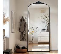 LunaMirror Filigree Specchi da terra, 180 x 76 cm, stile vintage, Sierlijke Gesneden Applicatie Retro Home Decor Specchio da parete per Woonkamer Slaapkamer Hal Entree, nero