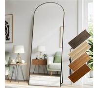 LunaMirror Specchi a figura intera, 76 x 180 cm, cornice in alluminio in classico legno grigiastro, specchio da pavimento autoportante montabile a parete per camera da letto, soggiorno e corridoio