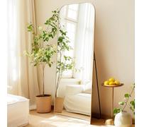 LunaMirror Specchi Grandi a Figura Intera, Grande Specchio da Pavimento Autoportante a Corpo Intero Montato a Parete per Camera da Letto, Soggiorno e Corridoio, Cornice in Alluminio Oro, 161 x 52 cm
