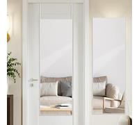 LunaMirror Specchio da 127x41 cm sopra la porta con supporto, bianco, in lega di alluminio, a lunghezza intera, da appendere, da parete, per camera da letto, bagno, dormitorio