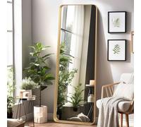 LunaMirror Specchio da terra parete lungo 52x161 CM grande intero specchio da parete con cornice in Oro Alluminio da appendere o inclinare per soggiorno, camera da letto, ingresso, corridoio