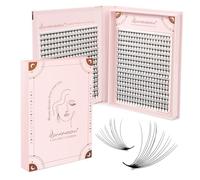 Lunamoon 14D Volume Ciglia Extension Ventagli per Ciglia 640pcs Prefabricated Fans Eyelashes Premade Fans Lashes Volume Russo(14D-0.07-C, 8-15mm)