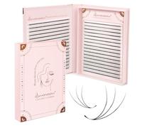 Lunamoon 3D Volume Ciglia Extension 1280pcs Ventagli per Ciglia Prefabricated Fans Eyelashes Premade Fans Lashes Volume Russo (3D-0.07-C, 8-15mm)