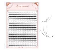 Lunamoon 3D Volume Ciglia Extension Ventagli per Ciglia 640pcs Prefabricated Fans Eyelashes Premade Fans Lashes Volume Russo(3D-0.07-C, 8-15mm)