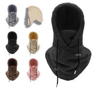 LUNANSM Sherpa Hood,Winter Windproof Fleece Adjustable Ski Hood,Double Sided Thermal Helmet Fleece Balaclava Face Cover Hat cap Scarf