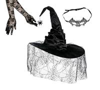 Lunaobrik Cappello da di Halloween, accessorio per travestimenti | Il cappello da strega di Halloween si concentra sull'abbigliamento per feste cosplay con un design classico festivo