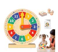 Lunaobrik Orologio per l'apprendimento per bambini - Giocattoli educativi in legno, Risorse educative per orologio scolastico - per la casa in aula di viaggio giocattoli regalo compleanno