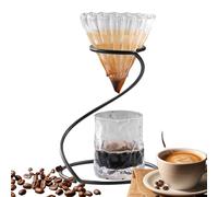 Lunaobrik Pour Over Coffee Station - Drip Holder Rack, Hand Brew Stand Function, Design | Coffee Maker Filter Cup Organizer, Stable Pour Over Setup For Home Kitchen Café Brewing