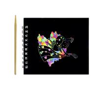 Lunaobrik Scratch Notes,Rainbow Coloring Craft Book - Scratch Craft Paper Note Books | for Kids Boys Girls Students Classroom Kindergarten Travel Airplane Car Home Playroom Birthday Christmas