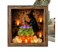 Lunaobrik Sea Glass Framed Artwork DIY Sea, Glass Stone LED Memory Box Set