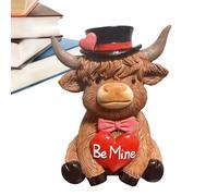 Lunaobrik Vaches De La Saint-Valentin - Figurine En Résin Décorative Romantique,Statuetta Bovine Mignonne Déco D'Intérieur,Pour Lui Elle Petit Ami Petite Amie Mari Femme Chambre Salon Bureau