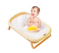 Lunaobrik Vasca da bagno per bucato pieghevole, vasca da bagno portatile in silicone cartone animato - Forniture per bambini, strumento per la doccia, isolamento termico a doppio strato sensibile alla