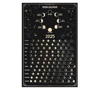 Lunar Calendar 2025 Poster - Full Year Moon Phases Tracker, Zodiac Constellations Wall Art for Planning, Gardening & Celestial Decor(Framed,12x18inch(30x45cm))