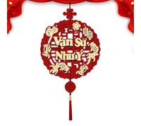 Lunar New Year Ornaments Vietnamese - 2026 Wall Couplets Decorations | Vietnam Door Sign With Tassel For Restaurant Seasonal Celebrations Home Living Room Festival Events