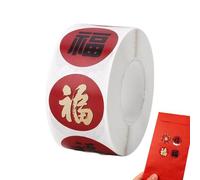 Lunar New Year Stickers, 500 pezzi di etichette Fu Sticker Roll with Decorative Design Festive Stickers Set Adesivi Card Sticker with Easy Use, Party Supplies for Holiday Family Gathering Seasonal