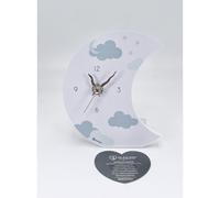 LUNAR Orologio a forma di LUNA CELESTE 15 cm BOMBONIERA MADE IN ITALY 16OW