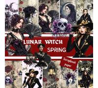 LUNAR WITCH-SPRING SCRAPBOOK PAPER: This is a double sided craft paper, used in DIY junk journals, EPHEMERA, ORIGAMI, DECOUPAGE, MIXED MEDIA ART, Collage