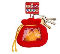 Lunar Year Money Bag, Chinese Style Koi Money Bag, Decorative Lunar Year Pendant, Backpack Charm Money Bag, Fortune Bag for Lunar Year, Koi Fortune Bag, Chinese Money Bag Pendant, rosso, Se référer au