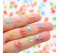 LunarCharm 100 Pezzi di Mini Tartarughe in Resina Che brillano al Buio, Piccoli Animali marini di Tartaruga da Nascondere, Piccole Figure Luminose, Animali marini in Miniatura