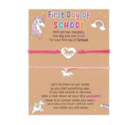 LunarCharm 2 pezzi braccialetto scolastico bambina bambino inizio scuola braccialetto regalo inizio scuola, riempimento cono di scuola regalo iscrizione scuola