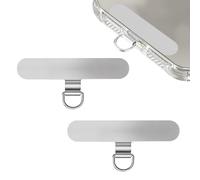 LunarCharm 2 pezzi per cellulare universali in acciaio inox, per cellulare Pads, toppa multifunzione per cellulare per la maggior parte degli smartphone, argento