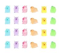 LunarCharm 24 pezzi di mini figure di capibara luminose, piccoli capibara colorati per casa delle bambole, miniature, cruscotto dell'auto, giardino delle fate, decorazioni di compleanno