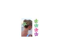 LunarCharm 4 fermagli per capelli a forma di fiore, clip per capelli, con motivo di spazzatura multicolore, grandi clip a forma di fiore antiscivolo