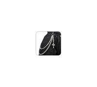 LunarCharm Catena multi-strato Punk-Hose, catene portafoglio con cuore, croce, borchie e nappine argentate, catene da tasca Hip-Hop, portachiavi gioielli Goth per uomini e donne