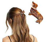 LunarCharm Fermaglio per capelli, bassotto con confezione regalo, fermagli per capelli con animale, bassotto, fermaglio per capelli per cani, bassotto, acetato per ragazze, grazioso fermaglio per