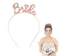 LunarCharm JGA - Cerchietto per capelli da donna, in metallo oro rosa, per sposa, accessorio per addio al nubilato, festa di addio al nubilato, donna, Colore: rosa., 1 stück (1er Pack)