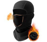 LunarCharm Maschera viso da sci, passamontagna con per uomini e donne, copertura viso in pile per l'inverno per lo sci e il lavoro all'aperto nella stagione fredda, Nero , L