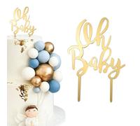 LunarCharm Oh Baby Cake Topper in oro acrilico decorazione torta per nascita e baby shower