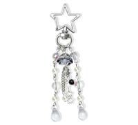 LunarCharm Y2K Estetico Stella Accessori Medusa Portachiavi Carino Portachiavi per Ragazze Donne Pendente Borsa Ciondolo Y2k Accessori, Nero , L