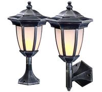Lunartec Applique: 2 Pezzi Lampade da Terra e da Parete a LED solari, Effetto Fiamma, IP44 (lampade solari a LED per Giardino, con Effetto Fiamma, Pavimento)