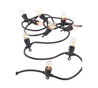 Lunartec Catena Luminosa Decorativa: 10 Lampadine Con Effetto Fiamma Tremolante, IP44, 4,2 m (Luci Fatate Con Effetto Sfarfallio, Illuminazione Halloween)