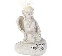 Lunartec Illuminazione per Esterni - Angelo Solare: Figura di Angelo Custode con Luce LED Solare, per Interni e Esterni, 7 LED, 20 cm (con Luce per Tomba, Decorazione Tomba, cimitero)