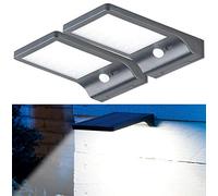 Lunartec Lampada Solare a LED: Set di 2 Lampade da Parete LED solari, Sensore di Movimento PIR, Funzione Luce Notturna (Luce Notturna Solare Esterna, lampade solari a da Parete, Batteria)